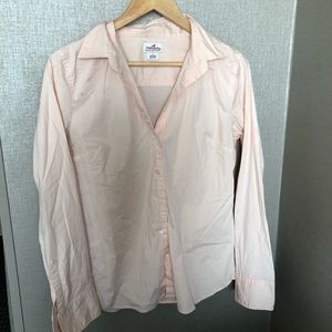 J Crew womens light peach lightweight poplin stretch professional shirt, large